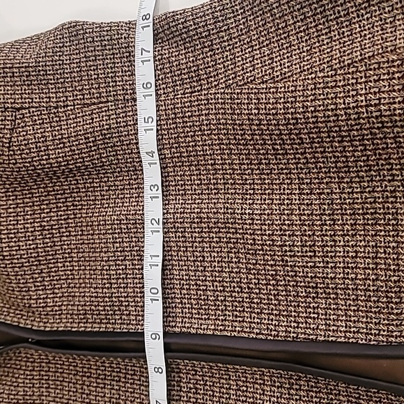 Jones New York Virgin Wool Blend Tweed Open Front Blazer Brown 14 - Picture 11 of 12